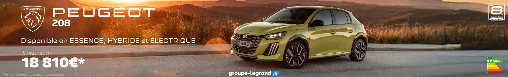 Bannière desktop Peugeot 208 à partir de 18 810€ chez Peugeot Le Havre