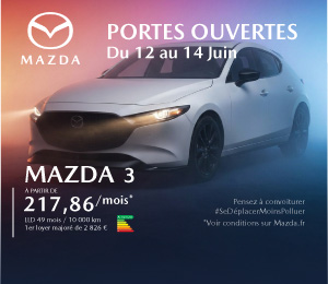 Bannière mobile Mazda – Portes Ouvertes juin 2026