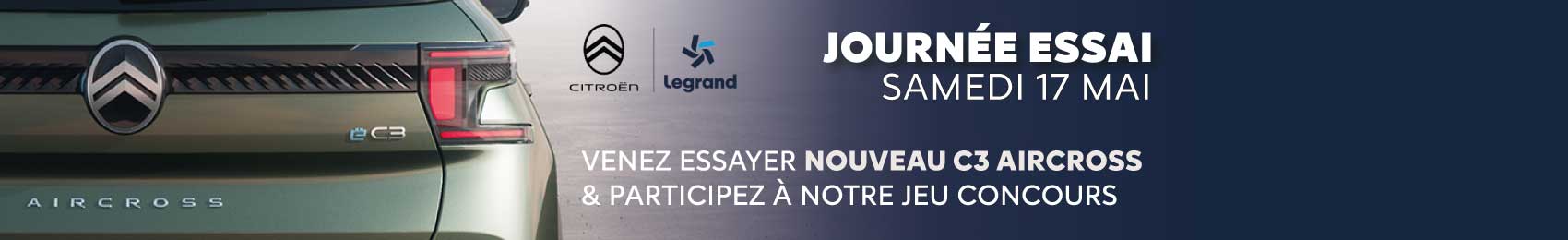 Bannière desktop JOURNÉE ESSAI NOUVEAU C3 AIRCROSS