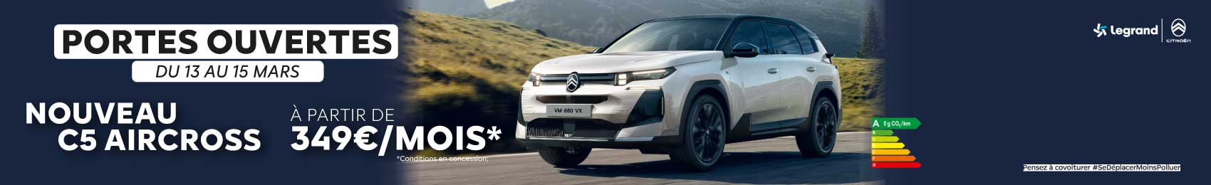 Bannière desktop Portes Ouvertes Citroën – Mars 2026