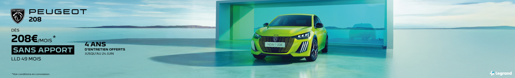Bannière desktop Peugeot 208 à 208€/mois