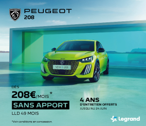 Bannière mobile Peugeot 208 à 208€/mois