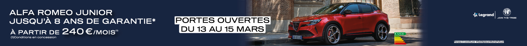 Bannière vertical Portes Ouvertes Alfa Romeo