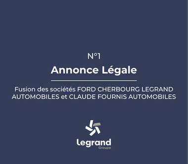 Annonce légale n° 1 du groupe Legrand - AVIS DE PROJET DE FUSION