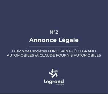 Annonce légale n° 2 du groupe Legrand - AVIS DE PROJET DE FUSION