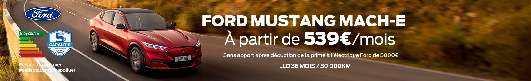 Bannière desktop Offre Ford Mustang Mach-e