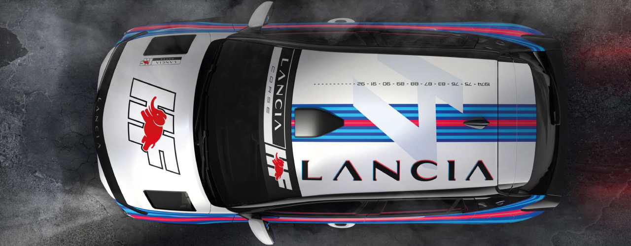 Image Lancia Ypsilon HF Rally4, vue de dessus.